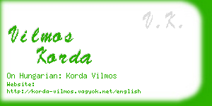 vilmos korda business card